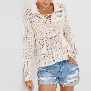 American Eagle Outfitters Cream Sweater